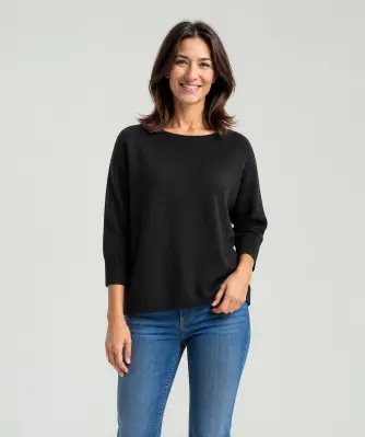 Sweter z cienkiej dzianiny z okrągłym dekoltem