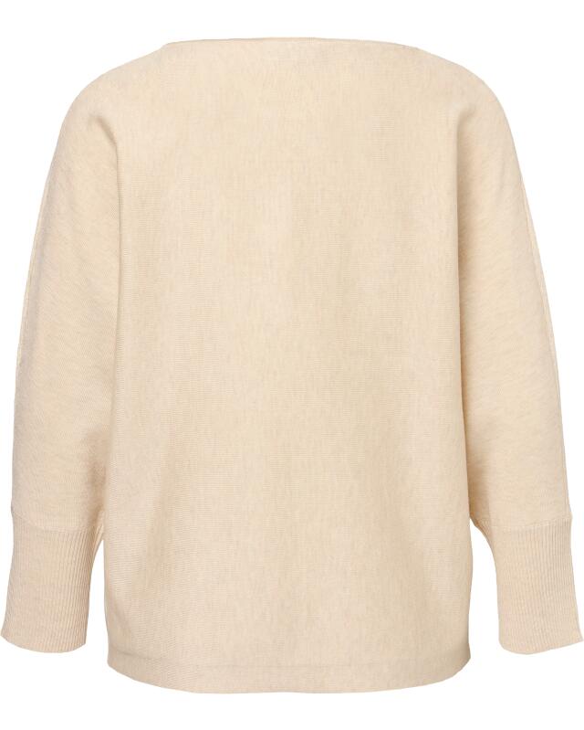 Fine-knit crew neck jumper for women, beige marl (KiK Feinstrickpullover Rundhals (Beige melange)) — KiK, authentic German product in Morocco