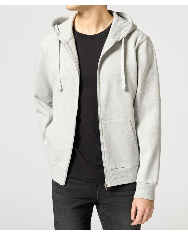 Veste sweat zippée basique homme, gris chiné (KiK Basic Sweatjacke (grau melange)) — KiK, produit allemand authentique au Maroc