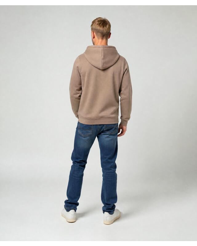 Basic zip-up sweat jacket for men, taupe (KiK Basic Sweatjacke (taupe)) — KiK, authentic German product in Morocco
