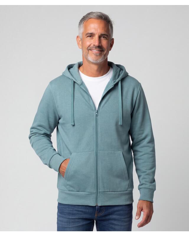 Basic zip-up sweat jacket for men, petrol (KiK Basic Sweatjacke (petrol)) — KiK, authentic German product in Morocco