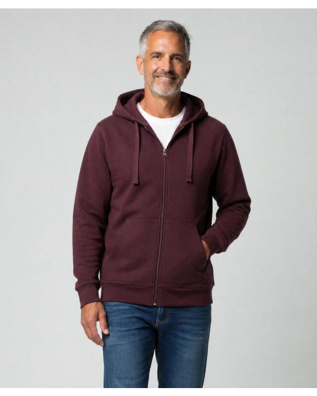 Basic zip-up sweat jacket for men, dark purple (KiK Basic Sweatjacke (dunkellila)) — KiK, authentic German product in Morocco
