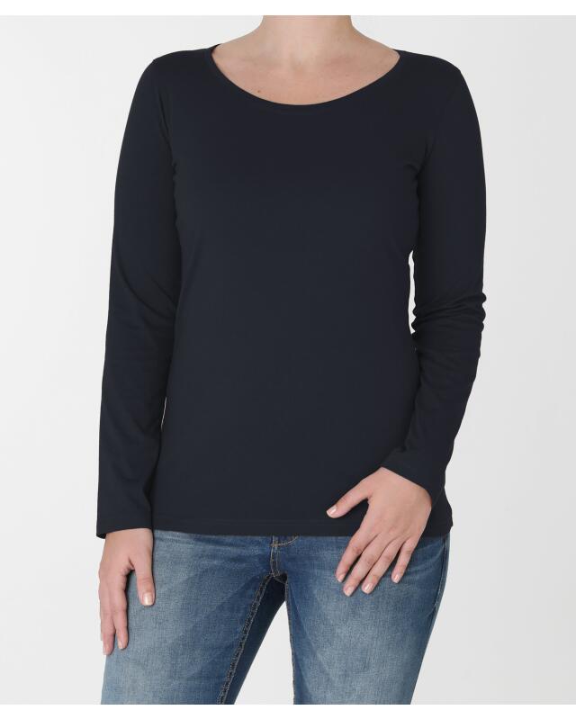 T-shirt à manches longues basique femme, bleu marine (KiK Basic Langarmshirt (dunkelblau)) — KiK, produit allemand authentique au Maroc
