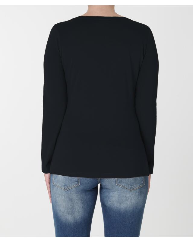 T-shirt à manches longues basique femme, bleu marine (KiK Basic Langarmshirt (dunkelblau)) — KiK, produit allemand authentique au Maroc