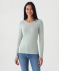 Basic Langarmshirt aqua