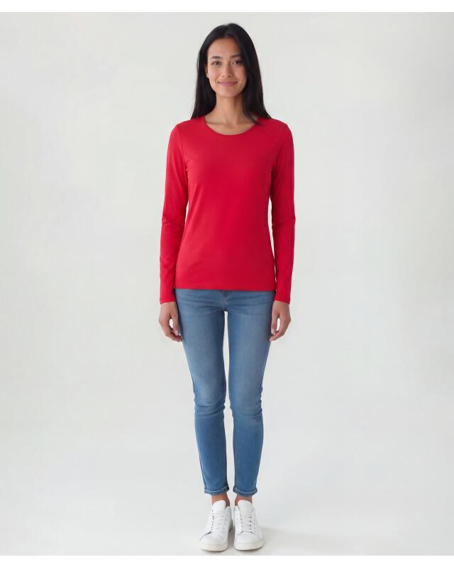 T-shirt à manches longues basique femme, rouge (KiK Basic Langarmshirt (rot)) — KiK, produit allemand authentique au Maroc