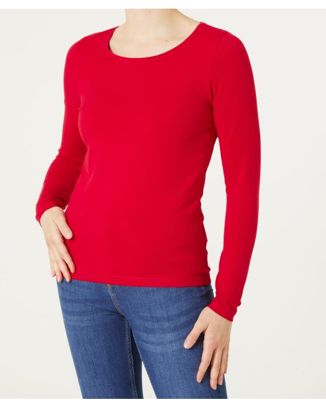 T-shirt à manches longues basique femme, rouge (KiK Basic Langarmshirt (rot)) — KiK, produit allemand authentique au Maroc