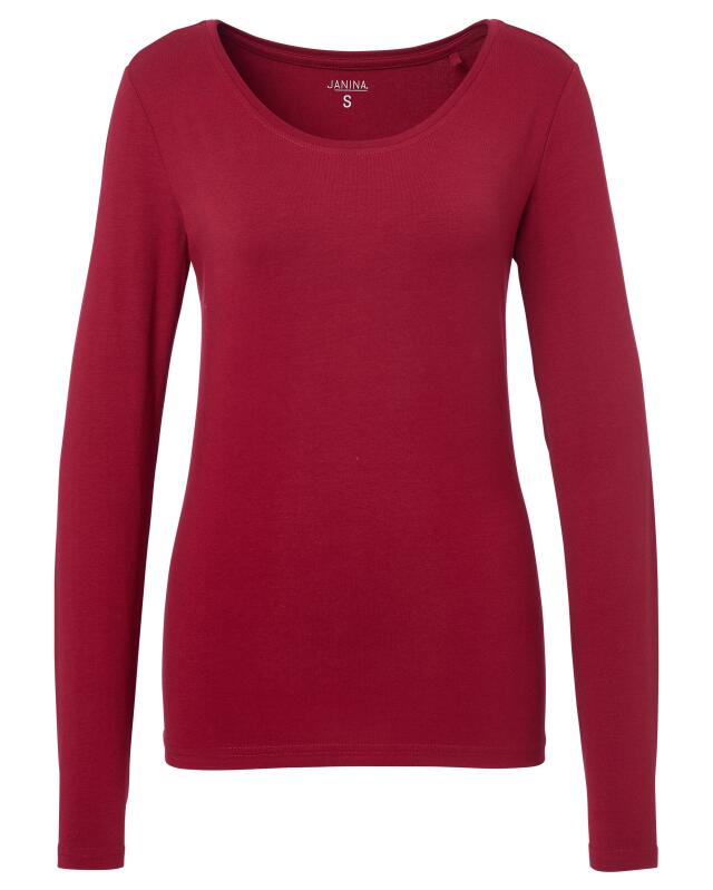 T-shirt à manches longues basique femme, baie (KiK Basic Langarmshirt (beere)) — KiK, produit allemand authentique au Maroc
