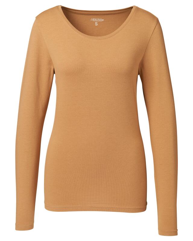 تيشيرت بأكمام طويلة أساسي للنساء، بني (KiK Basic Langarmshirt (braun)) — KiK, منتج ألماني أصلي في المغرب