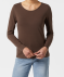 Basic T-shirt met lange mouwen donkerbruin