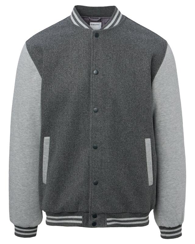 Varsity jacket with contrast sleeves for men, anthracite marl (KiK Collegejacke mit Kontrastärmeln (anthrazit melange)) — KiK, authentic German product in Morocco