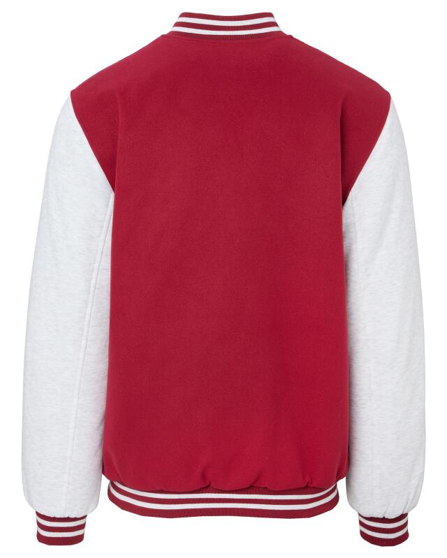 Veste teddy à manches contrastées homme, rouge foncé (KiK Collegejacke mit Kontrastärmeln (dunkelrot)) — KiK, produit allemand authentique au Maroc