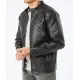 Chaqueta negra de piel sintética