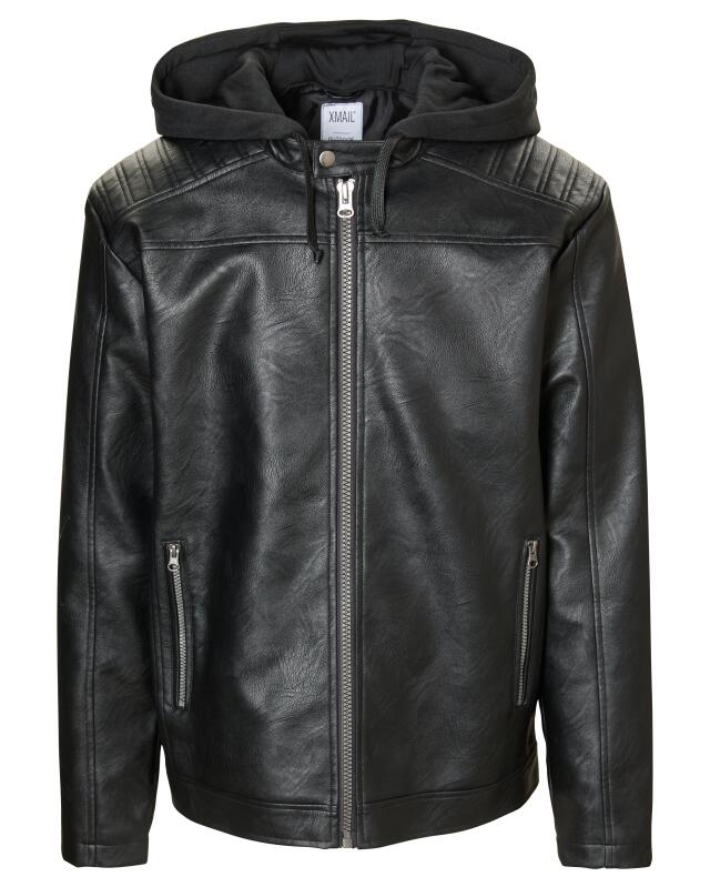Veste en similicuir homme, noir (KiK Schwarze Kunstlederjacke (schwarz)) — KiK, produit allemand authentique au Maroc