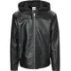 Chaqueta negra de piel sintética