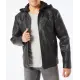 Chaqueta negra de piel sintética