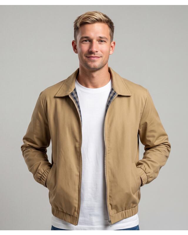 Harrington jacket for men, beige (KiK Harringtonjacke in Beige (Beige)) — KiK, authentic German product in Morocco