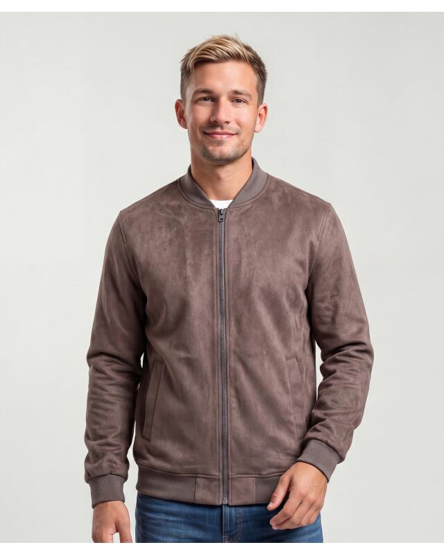 Faux velour jacket for men, light brown (KiK Jacke Velours-Imitat (hellbraun)) — KiK, authentic German product in Morocco