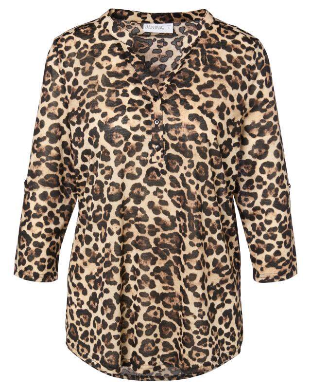 بلوزة بنقوش للنساء، بطبعة ليوبارد (KiK Gemusterte Bluse (Leopardendruck)) — KiK, منتج ألماني أصلي في المغرب