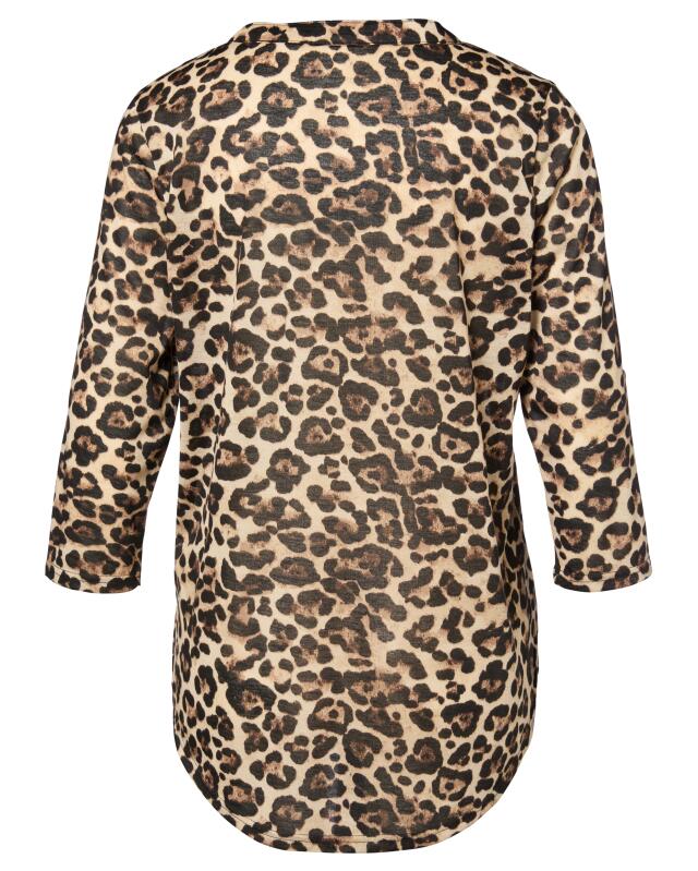 بلوزة بنقوش للنساء، بطبعة ليوبارد (KiK Gemusterte Bluse (Leopardendruck)) — KiK, منتج ألماني أصلي في المغرب