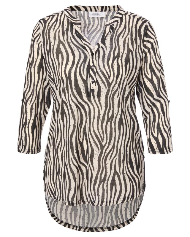 بلوزة بنقوش للنساء، بطبعة زيبرا (KiK Gemusterte Bluse (Zebradruck)) — KiK, منتج ألماني أصلي في المغرب