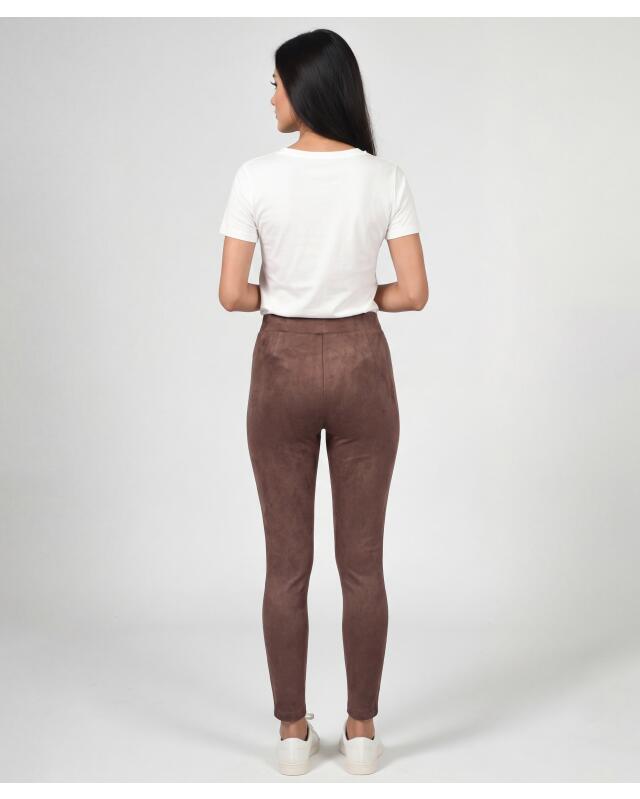 Pantalon en similicuir femme, marron (KiK Kunstlederhose (braun)) — KiK, produit allemand authentique au Maroc