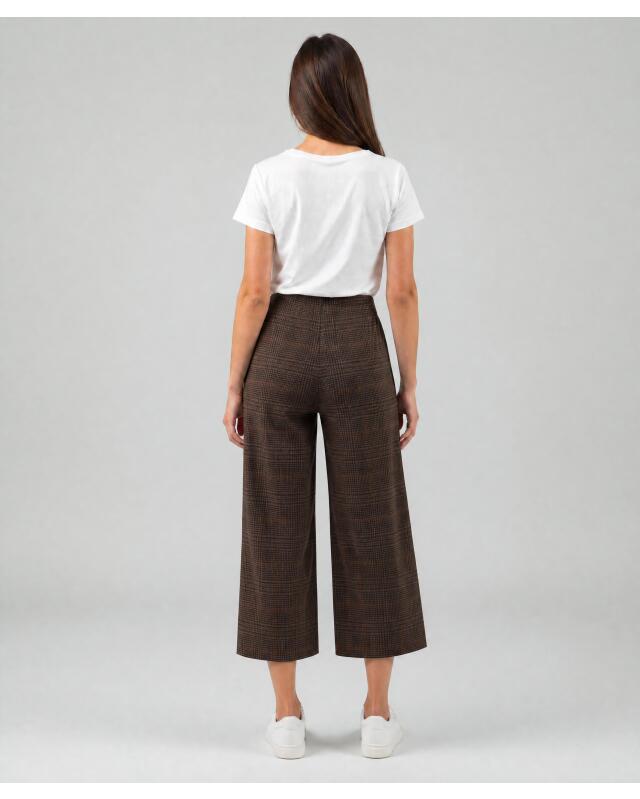 Checked culottes for women, brown checked (KiK Culotte mit Karomuster (braun kariert)) — KiK, authentic German product in Morocco