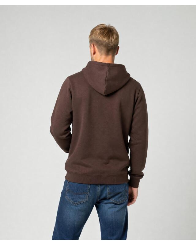Zip-up sweat jacket for men, dark brown (KiK Dunkelbraune Sweatjacke (dunkelbraun)) — KiK, authentic German product in Morocco