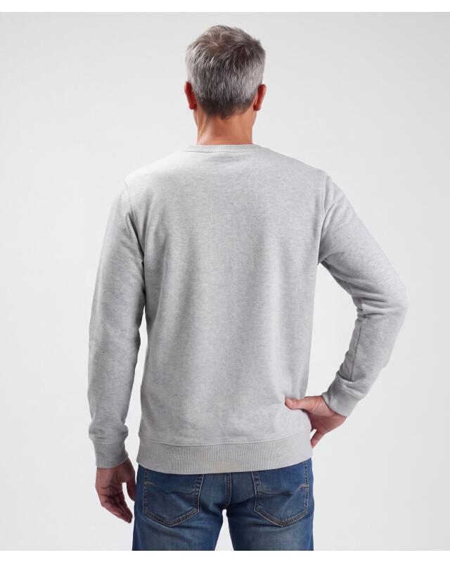 سويت شيرت بخياطة زخرفية للرجال، رمادي مبرقش (KiK Sweatshirt mit Ziernähten (grau melange)) — KiK, منتج ألماني أصلي في المغرب