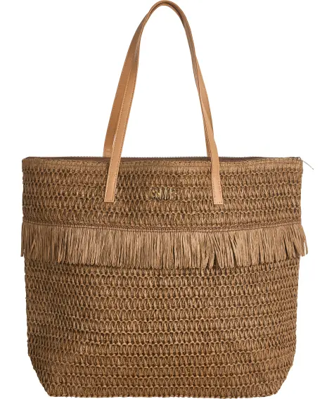 Braune Strohtasche