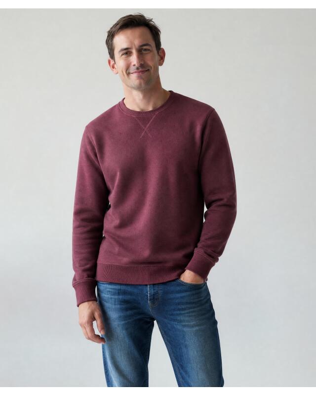 سويتشيرت ببطانة داخلية للرجال، عنابي (KiK Sweatshirt mit Innenfutter (bordeaux)) — KiK, منتج ألماني أصلي في المغرب