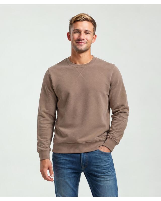 Lined sweatshirt for men, light brown (KiK Sweatshirt mit Innenfutter (hellbraun)) — KiK, authentic German product in Morocco