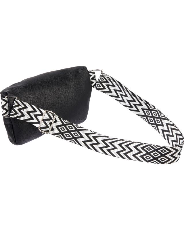 Sac bandoulière à sangle à motifs femme, noir (KiK Umhängetasche mit gemustertem Gurt (schwarz)) — KiK, produit allemand authentique au Maroc