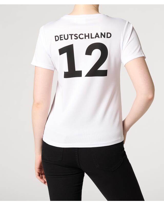 Germany football sports shirt for women, white (KiK Fußball Sport-Shirt Deutschland (weiß)) — KiK, authentic German product in Morocco