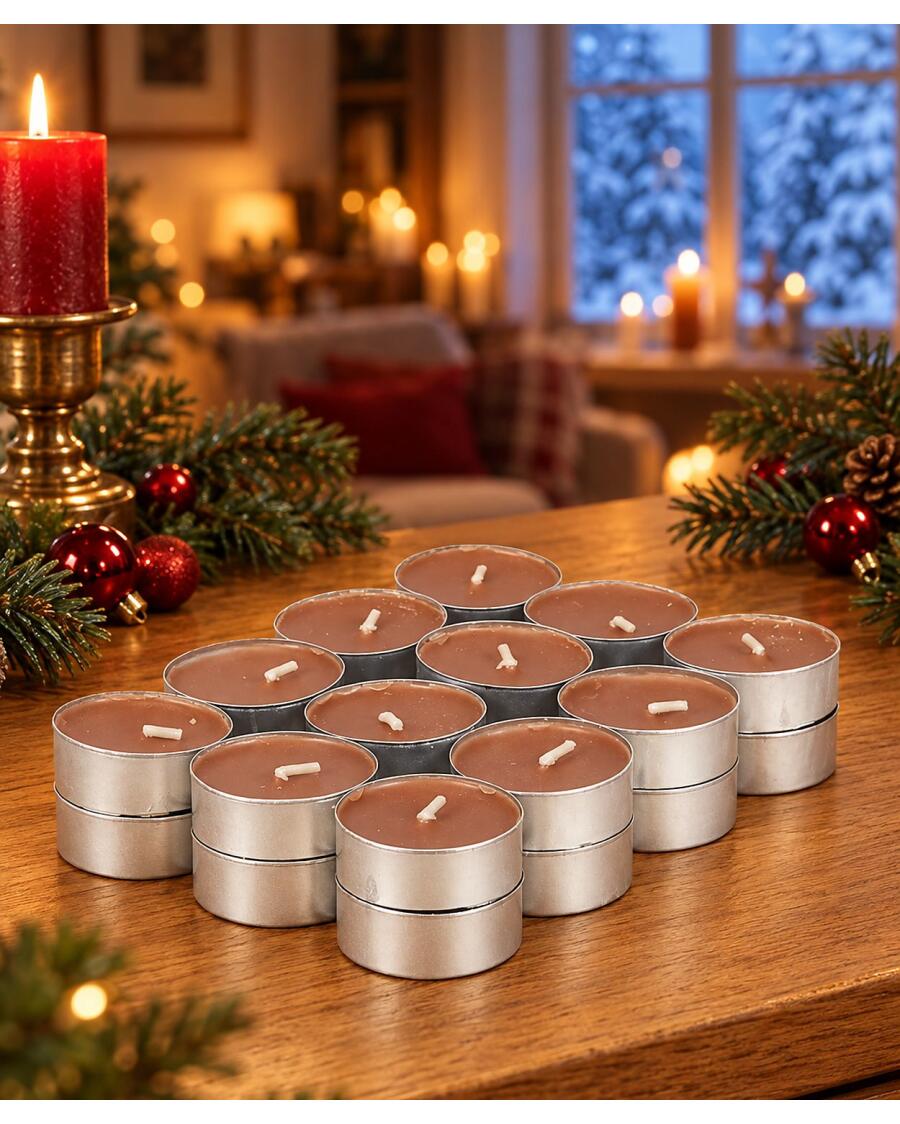 Duftteelichter Weihnachten, braun