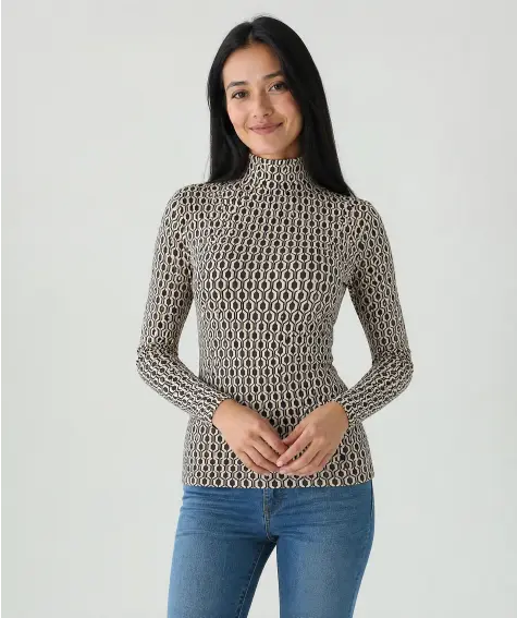 Langarmshirt mit Rollkragen