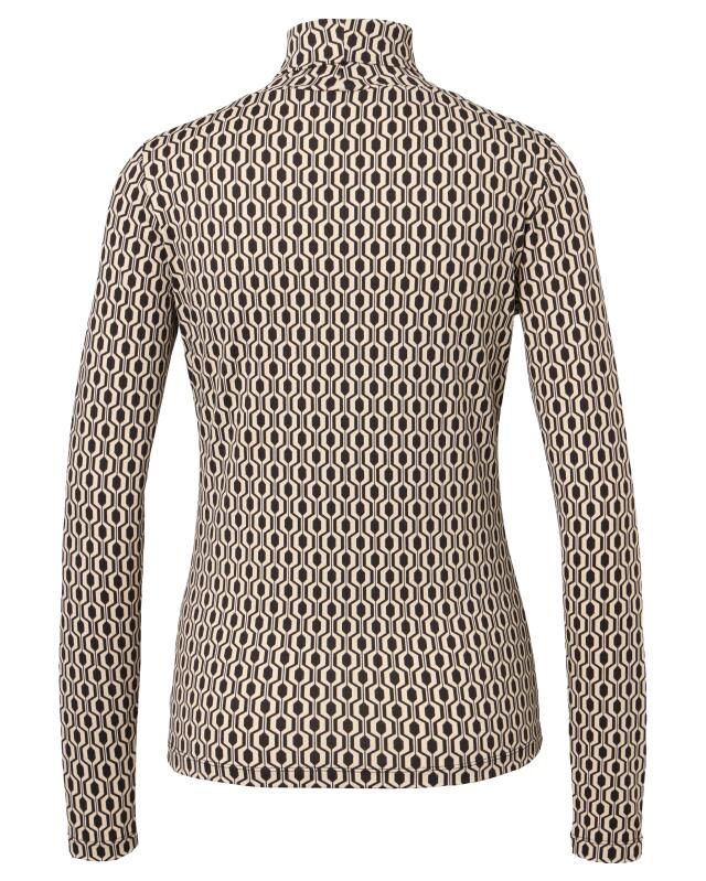 Roll-neck long-sleeve top for women, black/cream (KiK Langarmshirt mit Rollkragen (schwarz/creme)) — KiK, authentic German product in Morocco