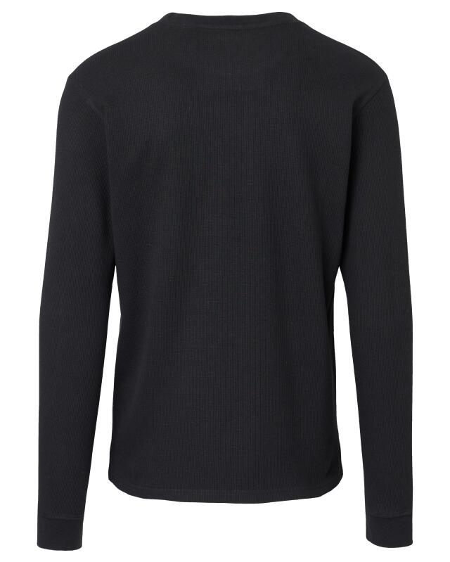 T-shirt manches longues en piqué homme, noir (KiK Piqué-Langarmshirt (schwarz)) — KiK, produit allemand authentique au Maroc