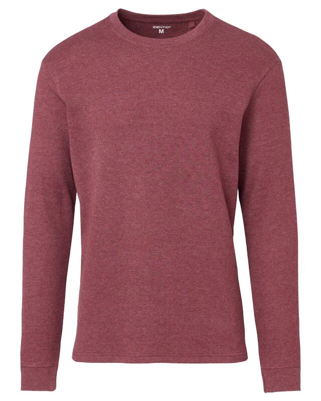 T-shirt manches longues en piqué homme, bordeaux (KiK Piqué-Langarmshirt (bordeaux)) — KiK, produit allemand authentique au Maroc