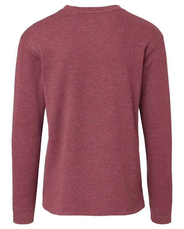T-shirt manches longues en piqué homme, bordeaux (KiK Piqué-Langarmshirt (bordeaux)) — KiK, produit allemand authentique au Maroc