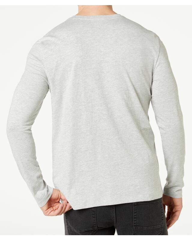T-shirt à manches longues basique homme, gris chiné (KiK Basic Langarmshirt (grau melange)) — KiK, produit allemand authentique au Maroc