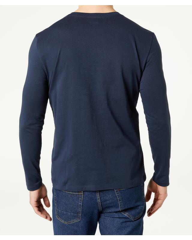 T-shirt à manches longues basique homme, bleu marine (KiK Basic Langarmshirt (dunkelblau)) — KiK, produit allemand authentique au Maroc