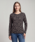 Langarmshirt mit Muster schwarz bedruckt