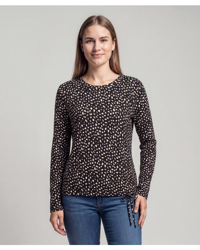 Patterned long-sleeve top for women, black printed (KiK Langarmshirt mit Muster (schwarz bedruckt)) — KiK, authentic German product in Morocco