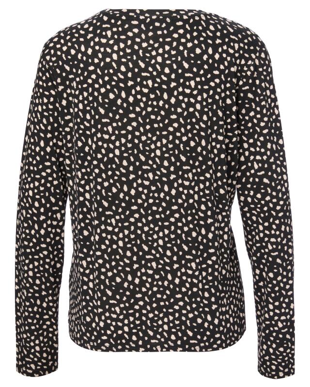 Patterned long-sleeve top for women, black printed (KiK Langarmshirt mit Muster (schwarz bedruckt)) — KiK, authentic German product in Morocco