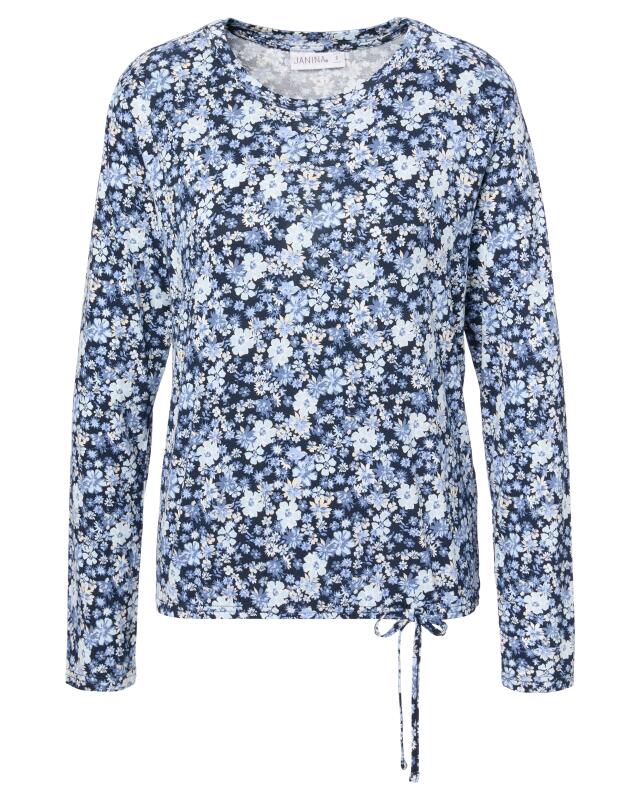 Patterned long-sleeve top for women, blue printed (KiK Langarmshirt mit Muster (blau bedruckt)) — KiK, authentic German product in Morocco