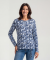 Langarmshirt mit Muster blau bedruckt