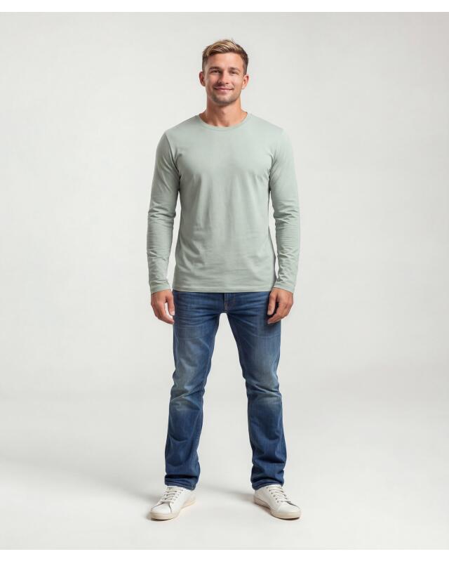 T-shirt à manches longues basique homme, kaki clair (KiK Basic Langarmshirt (hellkhaki)) — KiK, produit allemand authentique au Maroc
