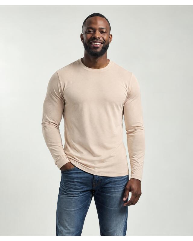 Basic long-sleeve top for men, natural (KiK Basic Langarmshirt (naturfarben)) — KiK, authentic German product in Morocco