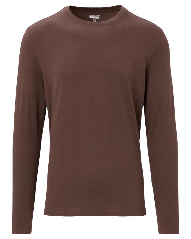 T-shirt à manches longues basique homme, marron foncé (KiK Basic Langarmshirt (dunkelbraun)) — KiK, produit allemand authentique au Maroc